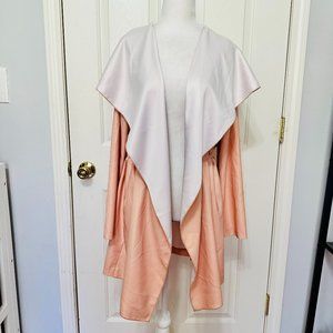LILLY PULITZER CINCHED WAIST WIDE COLLAR SOFT OPEN COAT BLAZER TOP PEACH